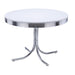 Retro Round Dining Table Glossy White and Chrome - Tony’s Furniture Store & Linen (GA) - Multi Location