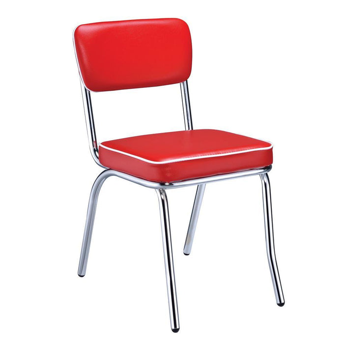Retro Open Back Side Chairs Red and Chrome (Set of 2) - Tony’s Furniture Store & Linen (GA) - Multi Location