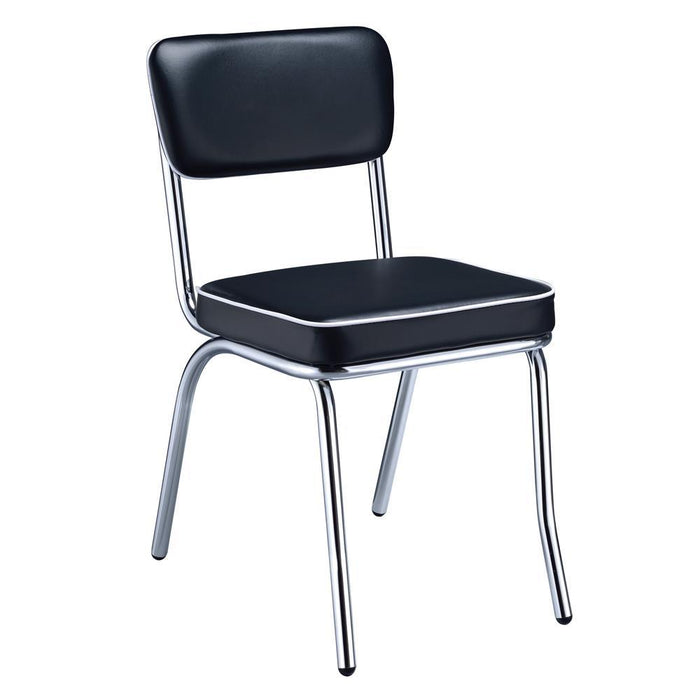 Retro Open Back Side Chairs Black and Chrome (Set of 2) - Tony’s Furniture Store & Linen (GA) - Multi Location