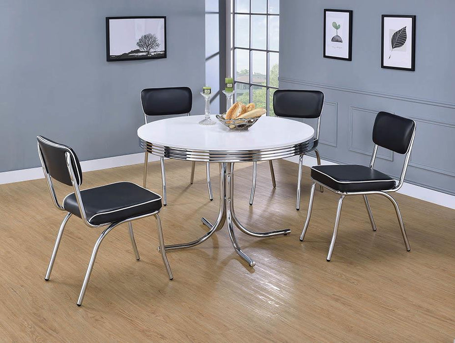 Retro Open Back Side Chairs Black and Chrome (Set of 2) - Tony’s Furniture Store & Linen (GA) - Multi Location