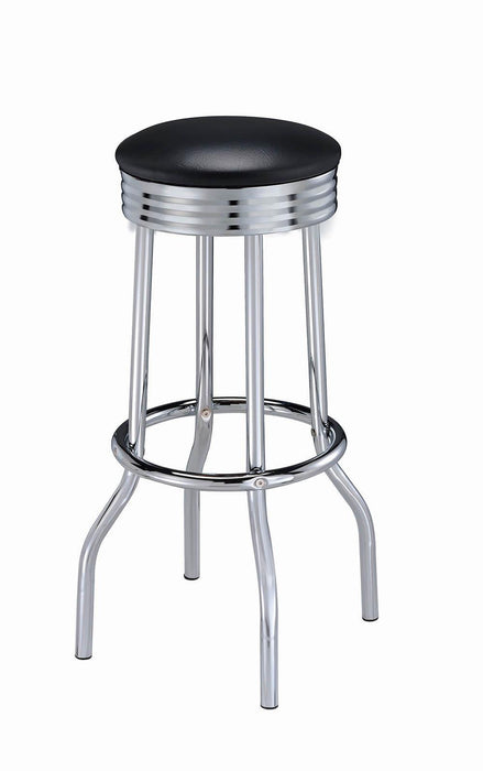 Theodore Upholstered Top Bar Stools Black and Chrome (Set of 2) - Tony’s Furniture Store & Linen (GA) - Multi Location