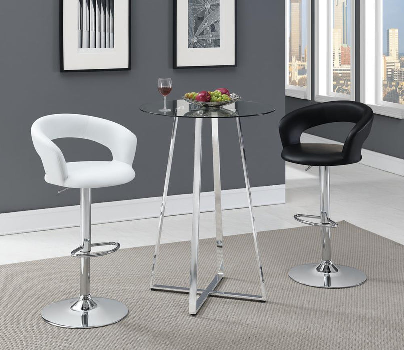 Barraza 29" Adjustable Height Bar Stool White and Chrome - Tony’s Furniture Store & Linen (GA) - Multi Location