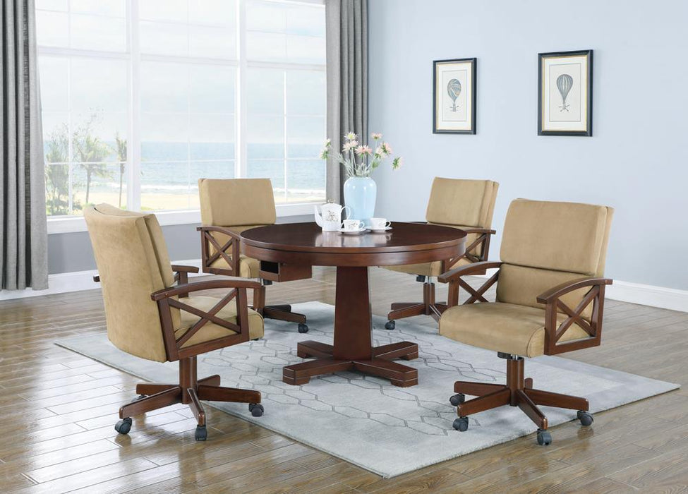 Marietta Round Wooden Game Table Tobacco - Tony’s Furniture Store & Linen (GA) - Multi Location