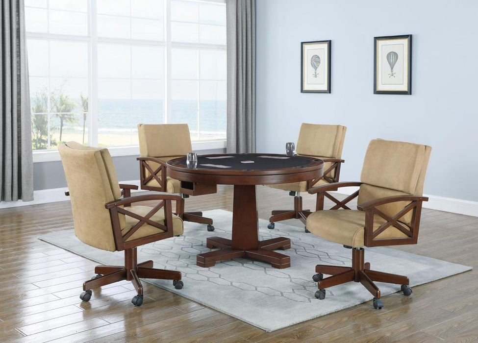 Marietta Round Wooden Game Table Tobacco - Tony’s Furniture Store & Linen (GA) - Multi Location