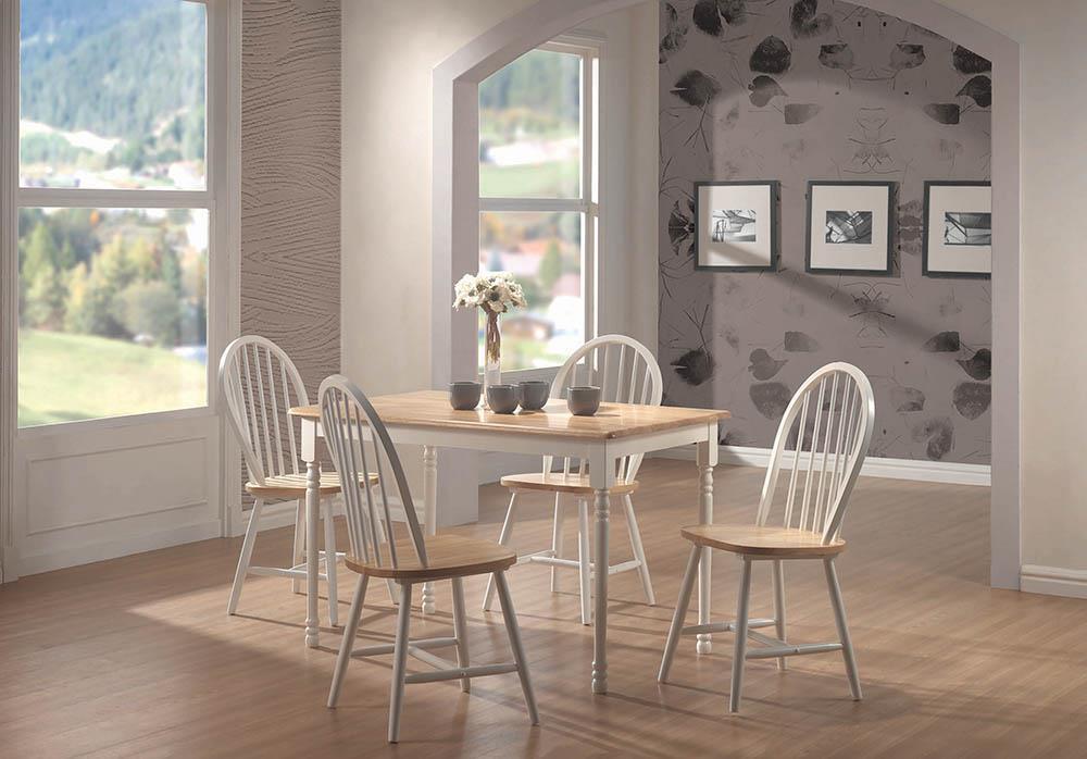 Taffee Rectangle Dining Table Natural Brown and White - Tony’s Furniture Store & Linen (GA) - Multi Location