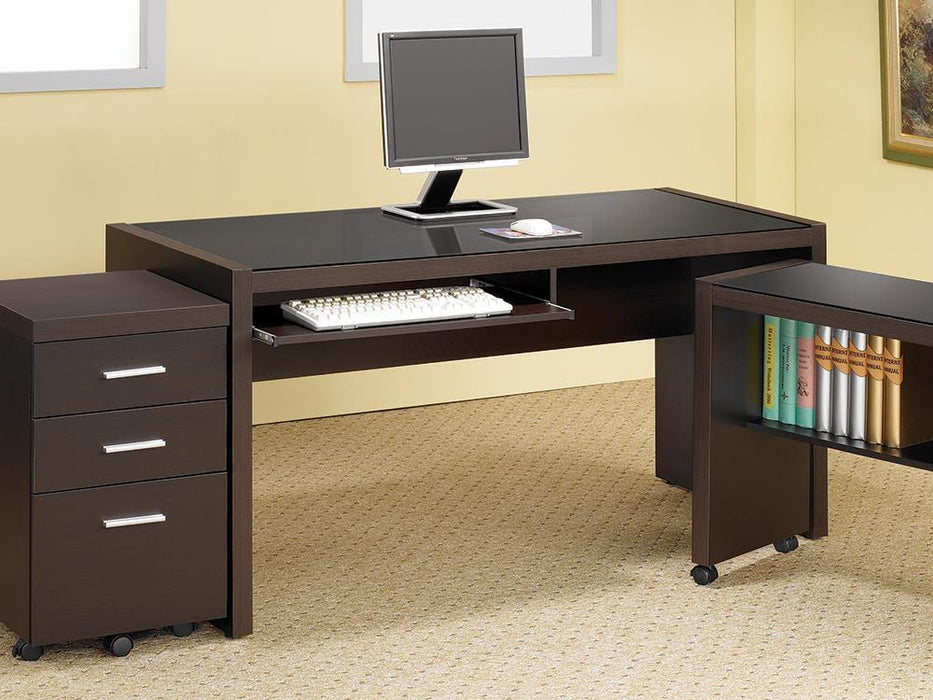 Skeena Computer Desk with Keyboard Drawer Cappuccino - Tony’s Furniture Store & Linen (GA) - Multi Location