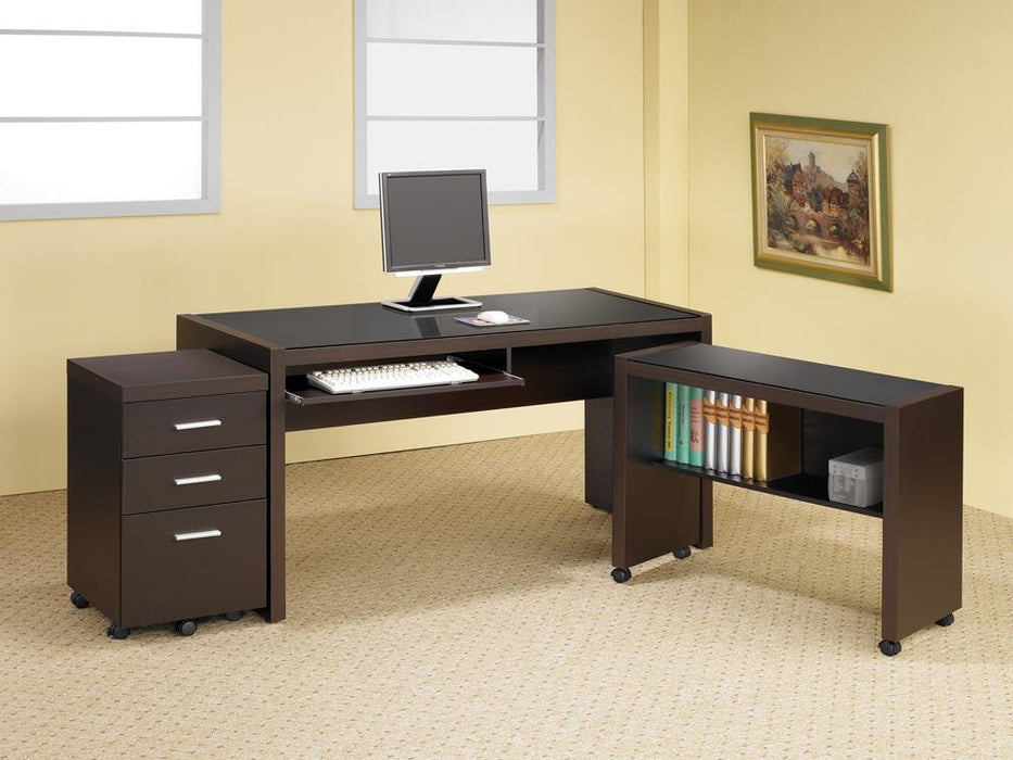 Skeena Computer Desk with Keyboard Drawer Cappuccino - Tony’s Furniture Store & Linen (GA) - Multi Location
