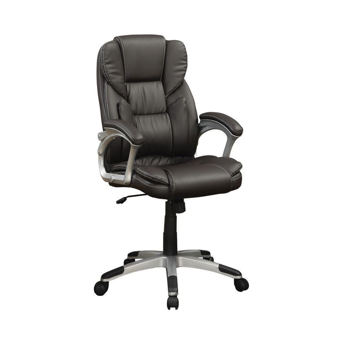 Kaffir Adjustable Height Office Chair Dark Brown and Silver - Tony’s Furniture Store & Linen (GA) - Multi Location