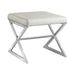 Rita X-cross Square Ottoman White and Chrome - Tony’s Furniture Store & Linen (GA) - Multi Location