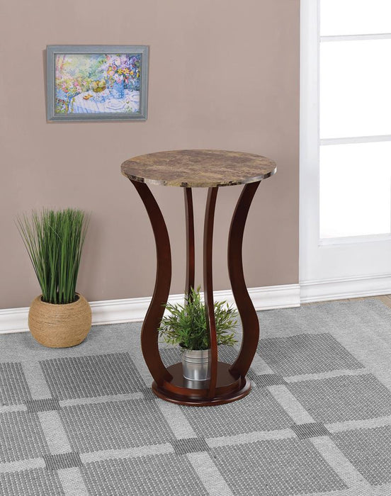 Elton Round Marble Top Accent Table Brown - Tony’s Furniture Store & Linen (GA) - Multi Location
