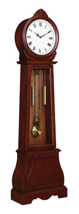 Narcissa Grandfather Clock with Chime Brown Red - Tony’s Furniture Store & Linen (GA) - Multi Location