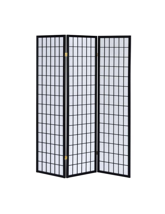 Carrie 3-panel Folding Screen Black and White - Tony’s Furniture Store & Linen (GA) - Multi Location