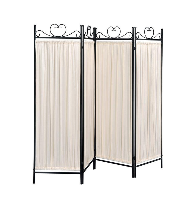 Dove 4-panel Folding Screen Beige and Black - Tony’s Furniture Store & Linen (GA) - Multi Location