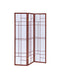 Katerina 3-panel Folding Floor Screen White and Cherry - Tony’s Furniture Store & Linen (GA) - Multi Location