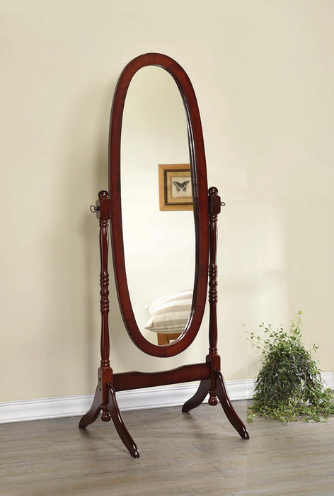 Foyet Oval Cheval Mirror Merlot - Tony’s Furniture Store & Linen (GA) - Multi Location