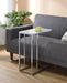 Stella Glass Top Accent Table Chrome and White - Tony’s Furniture Store & Linen (GA) - Multi Location