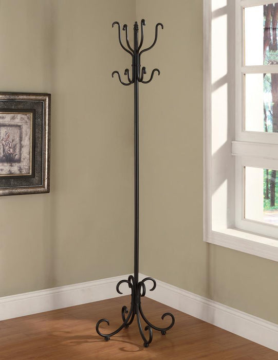 Kiefer Coat Rack with 12 Hooks Black - Tony’s Furniture Store & Linen (GA) - Multi Location