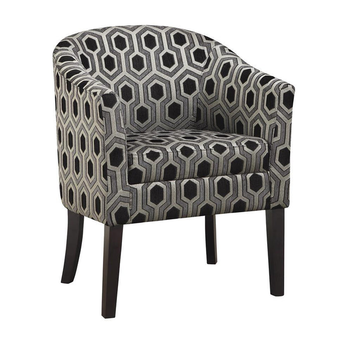 Jansen Hexagon Patterned Accent Chair Grey and Black - Tony’s Furniture Store & Linen (GA) - Multi Location