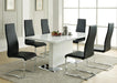 Anges T-shaped Pedestal Dining Table Glossy White - Tony’s Furniture Store & Linen (GA) - Multi Location