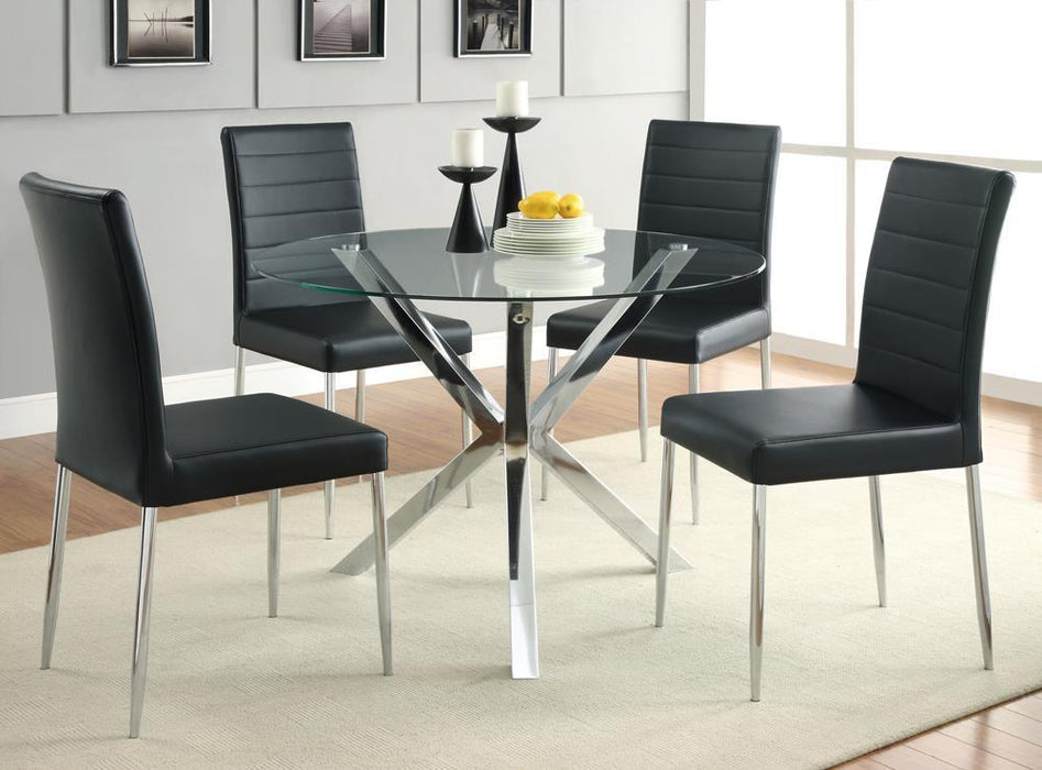 Vance Glass Top Dining Table with X-cross Base Chrome - Tony’s Furniture Store & Linen (GA) - Multi Location