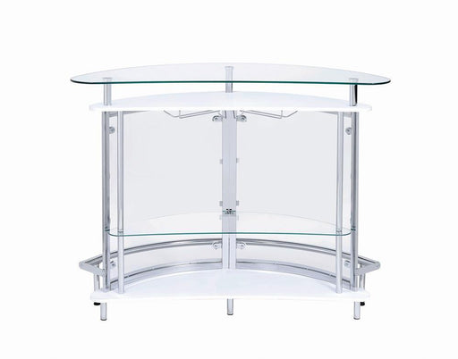Amarillo 2-tier Bar Unit White and Chrome - Tony’s Furniture Store & Linen (GA) - Multi Location