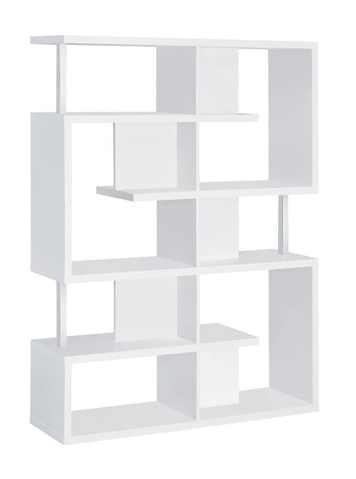 Hoover 5-tier Bookcase White and Chrome - Tony’s Furniture Store & Linen (GA) - Multi Location