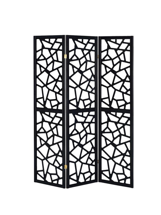 Nailan 3-panel Open Mosaic Pattern Room Divider Black - Tony’s Furniture Store & Linen (GA) - Multi Location