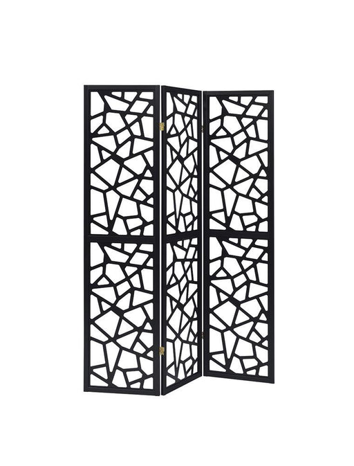 Nailan 3-panel Open Mosaic Pattern Room Divider Black - Tony’s Furniture Store & Linen (GA) - Multi Location