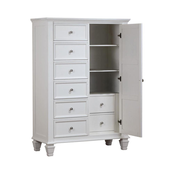 Sandy Beach 8-drawer Door Chest Storage Cream White - Tony’s Furniture Store & Linen (GA) - Multi Location