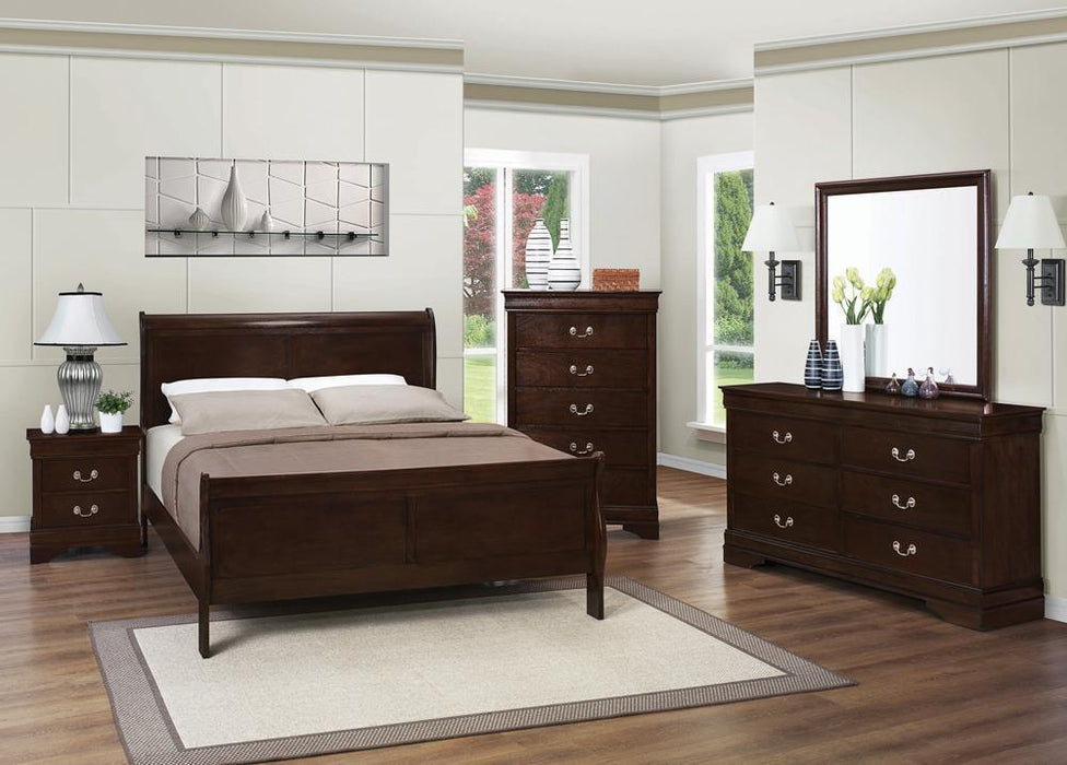 Louis Philippe Eastern King Panel Sleigh Bed Cappuccino - Tony’s Furniture Store & Linen (GA) - Multi Location
