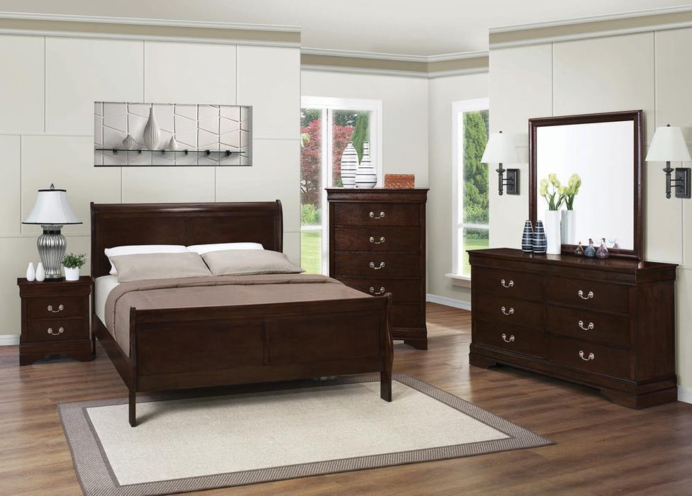 Louis Philippe Queen Panel Sleigh Bed Cappuccino - Tony’s Furniture Store & Linen (GA) - Multi Location