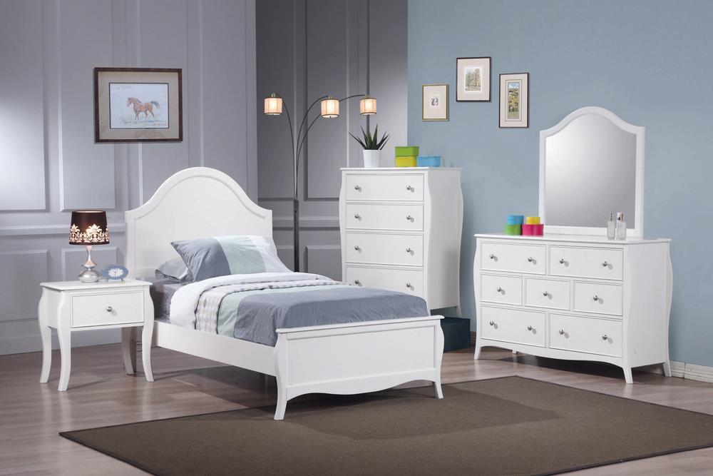 Dominique Twin Panel Bed Cream White - Tony’s Furniture Store & Linen (GA) - Multi Location