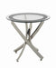 Brooke Glass Top End Table Chrome and Black - Tony’s Furniture Store & Linen (GA) - Multi Location