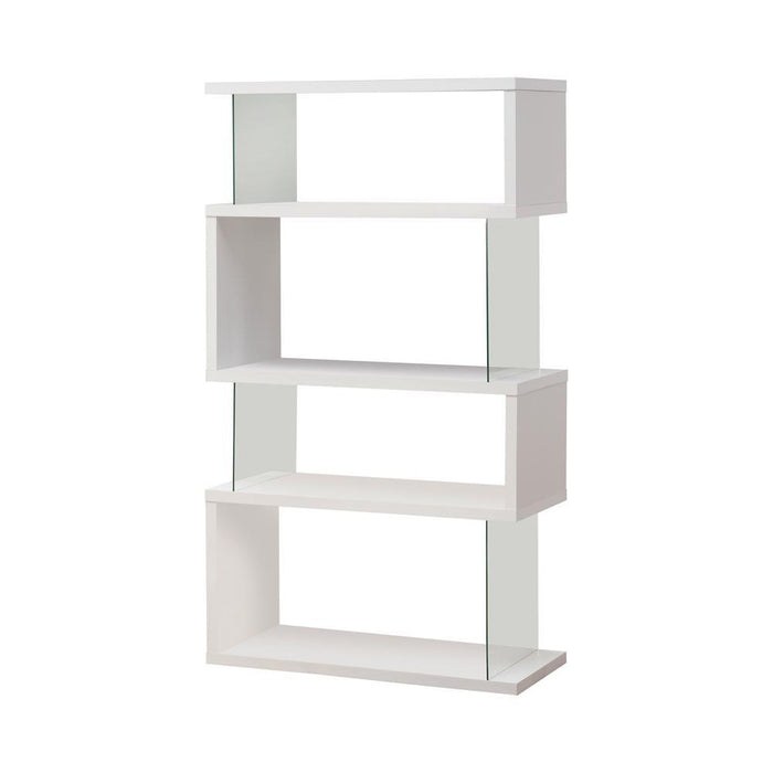 Emelle 4-tier Bookcase White and Clear - Tony’s Furniture Store & Linen (GA) - Multi Location