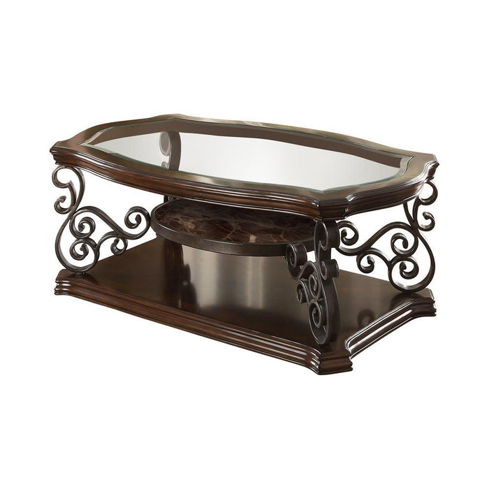 Laney Coffee Table Deep Merlot and Clear - Tony’s Furniture Store & Linen (GA) - Multi Location
