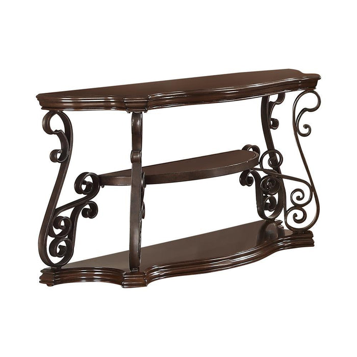 Laney Sofa Table Deep Merlot and Clear - Tony’s Furniture Store & Linen (GA) - Multi Location