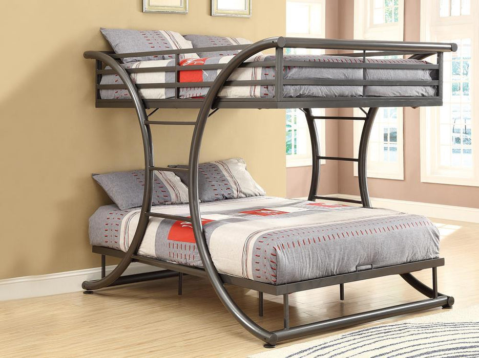 Stephan Full Over Full Bunk Bed Gunmetal - Tony’s Furniture Store & Linen (GA) - Multi Location