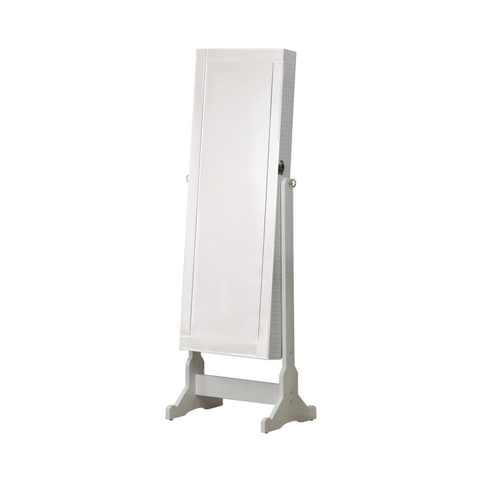 Zayas Storage Jewelry Cheval Mirror White - Tony’s Furniture Store & Linen (GA) - Multi Location