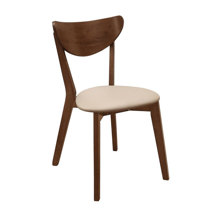 Kersey Dining Side Chairs with Curved Backs Beige and Chestnut (Set of 2) - Tony’s Furniture Store & Linen (GA) - Multi Location