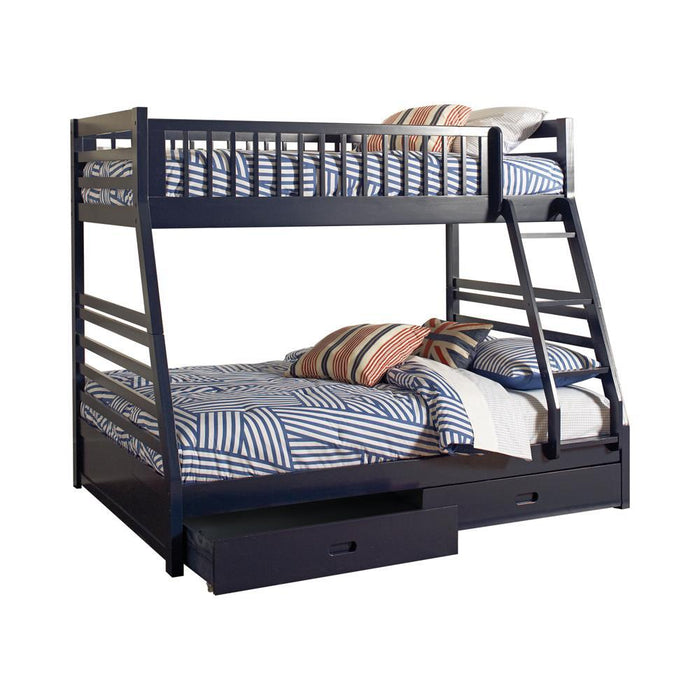 Ashton Twin Over Full 2-drawer Bunk Bed Navy Blue - Tony’s Furniture Store & Linen (GA) - Multi Location