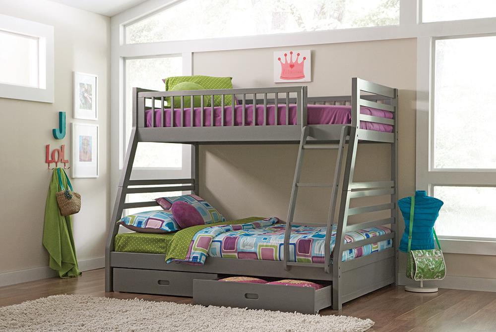 Ashton Twin Over Full Bunk 2-drawer Bed Grey - Tony’s Furniture Store & Linen (GA) - Multi Location