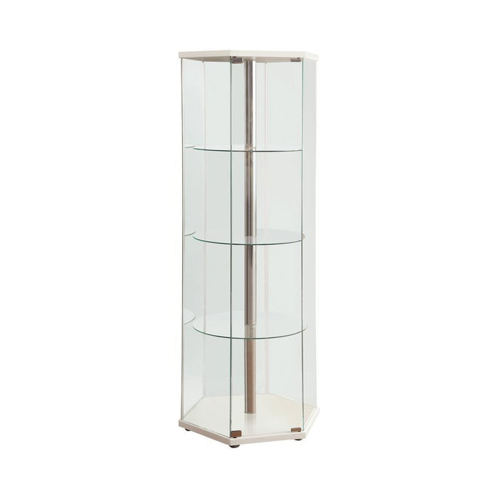 Traditional Glass Hexagon Curio Cabinet - Tony’s Furniture Store & Linen (GA) - Multi Location