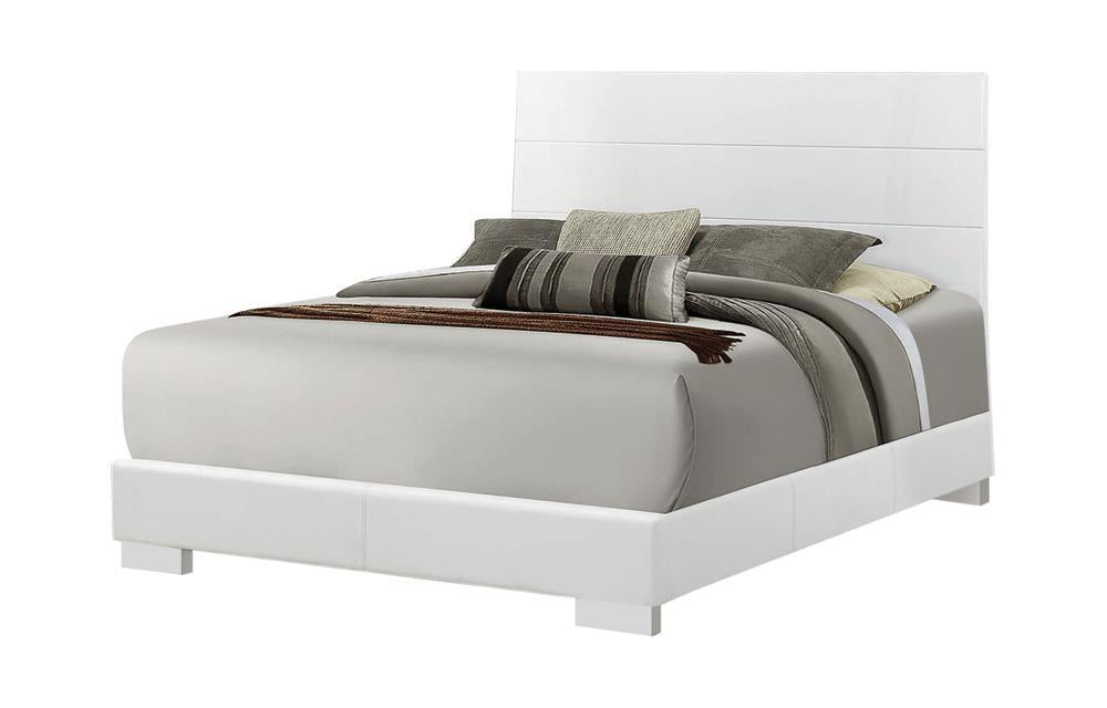 Felicity Eastern King Panel Bed Glossy White - Tony’s Furniture Store & Linen (GA) - Multi Location