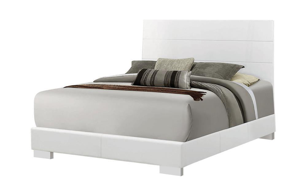 Felicity Queen Panel Bed Glossy White - Tony’s Furniture Store & Linen (GA) - Multi Location