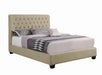 Chloe Tufted Upholstered California King Bed Oatmeal - Tony’s Furniture Store & Linen (GA) - Multi Location