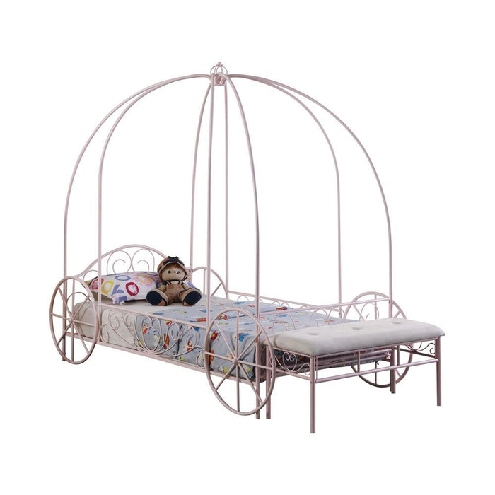 Massi Twin Canopy Bed Powder Pink - Tony’s Furniture Store & Linen (GA) - Multi Location