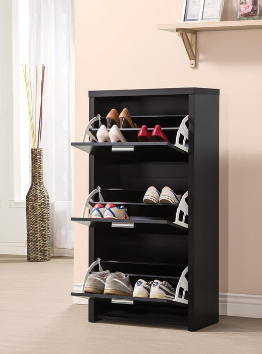 Vivian 3-drawer Shoe Cabinet Black - Tony’s Furniture Store & Linen (GA) - Multi Location