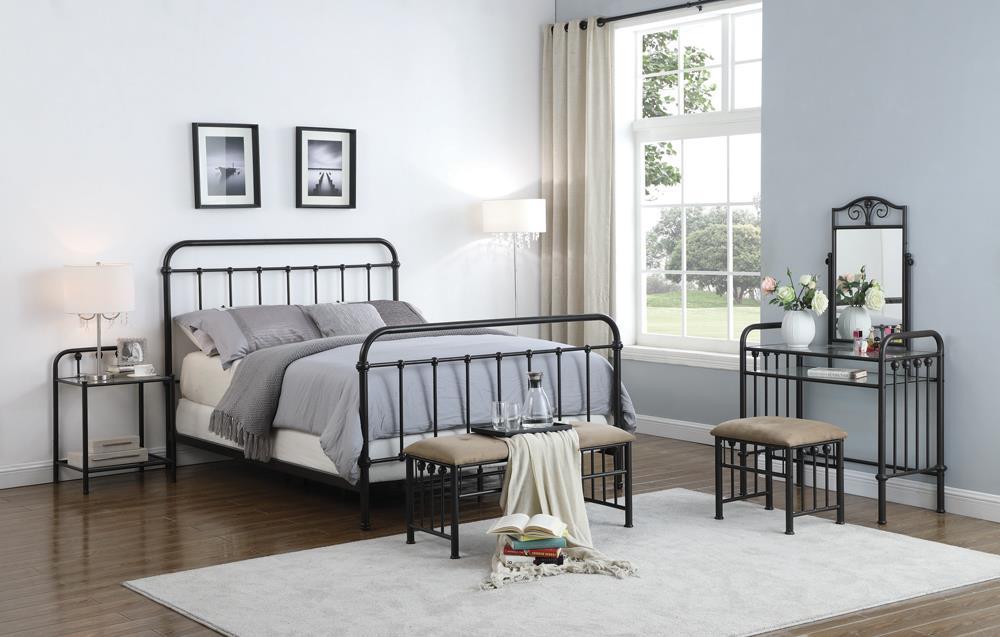 Livingston Eastern King Panel Metal Bed Dark Bronze - Tony’s Furniture Store & Linen (GA) - Multi Location