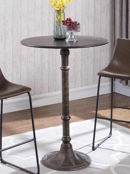 Oswego Round Bar Table Dark Russet and Antique Bronze - Tony’s Furniture Store & Linen (GA) - Multi Location