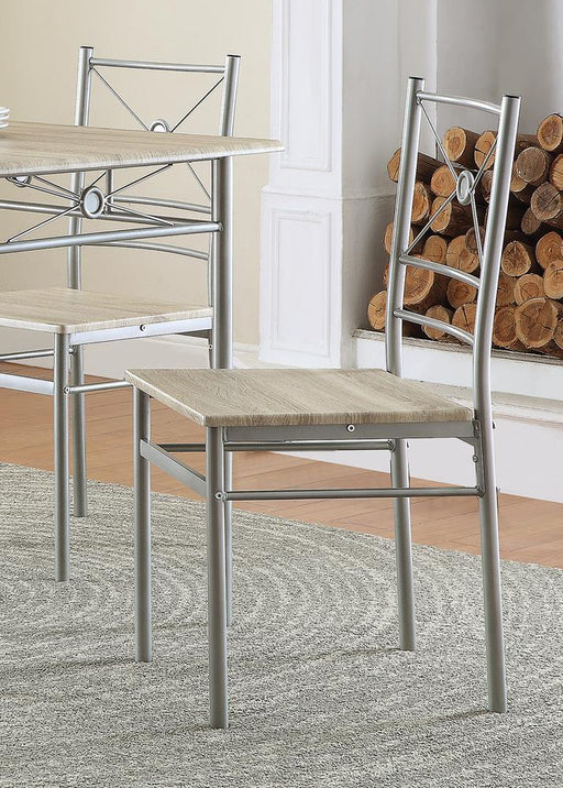 Anna Fontana 5-piece Rectangular Dining Set Brushed Silver - Tony’s Furniture Store & Linen (GA) - Multi Location